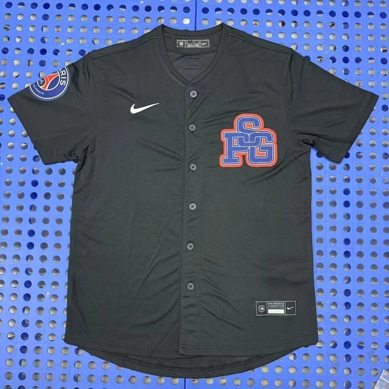 2025-2026 Paris Saint-Germain baseball jersey black - Style 18