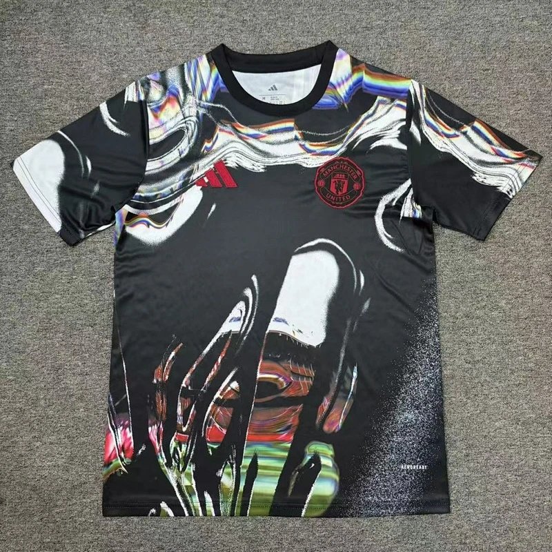 2025-2026 Manchester United Training Jersey Black White - Style 33