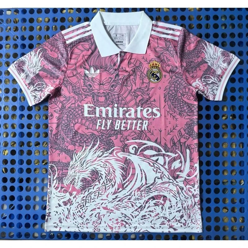 2025-2026 Real Madrid Pink Dragon Polo - Style 28