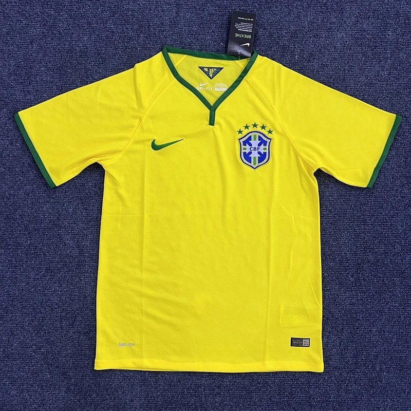 2014 Brazil Home Jersey - Style 2