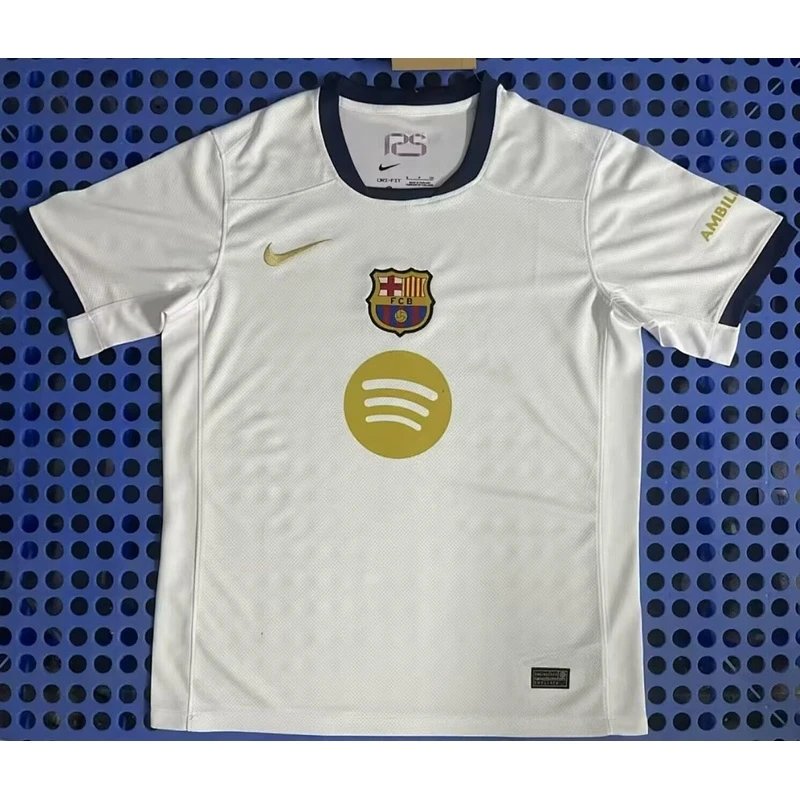 Barcelona white circle ad yellow special edition jersey - Style 9