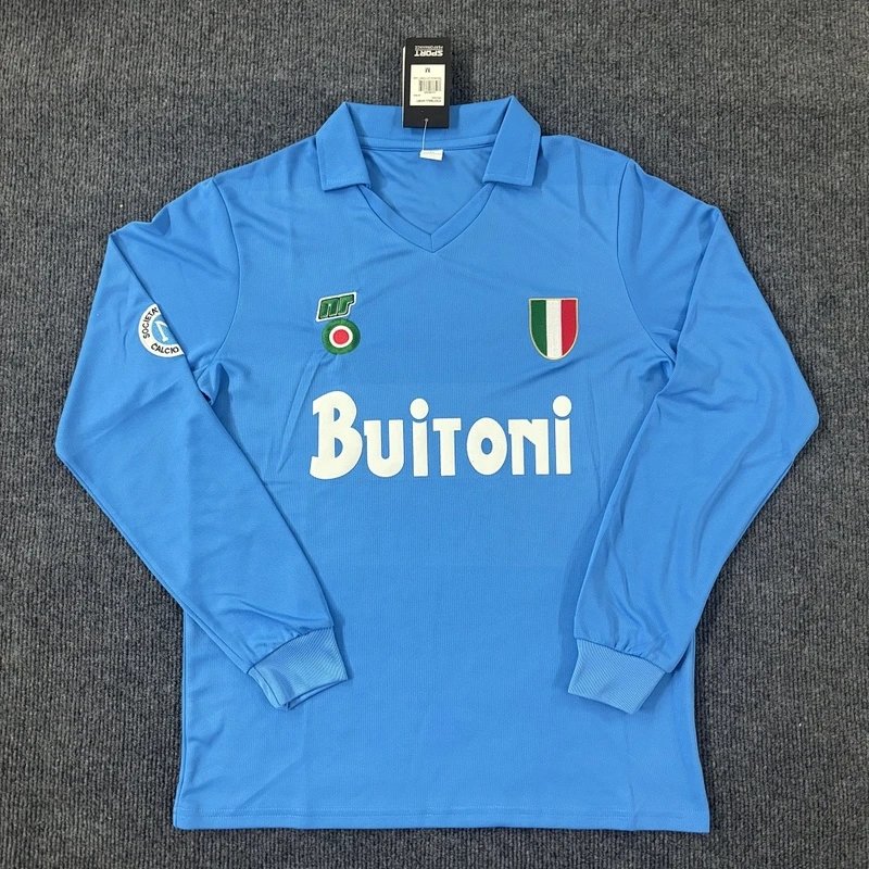 1987-1988 Napoli Home Long Sleeve Blue Football Jersey - Style 3