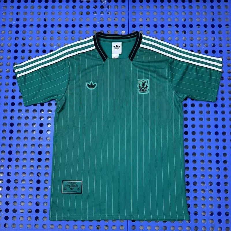 2025-2026 Three Leaves Liverpool Green Football Jersey - Style 2