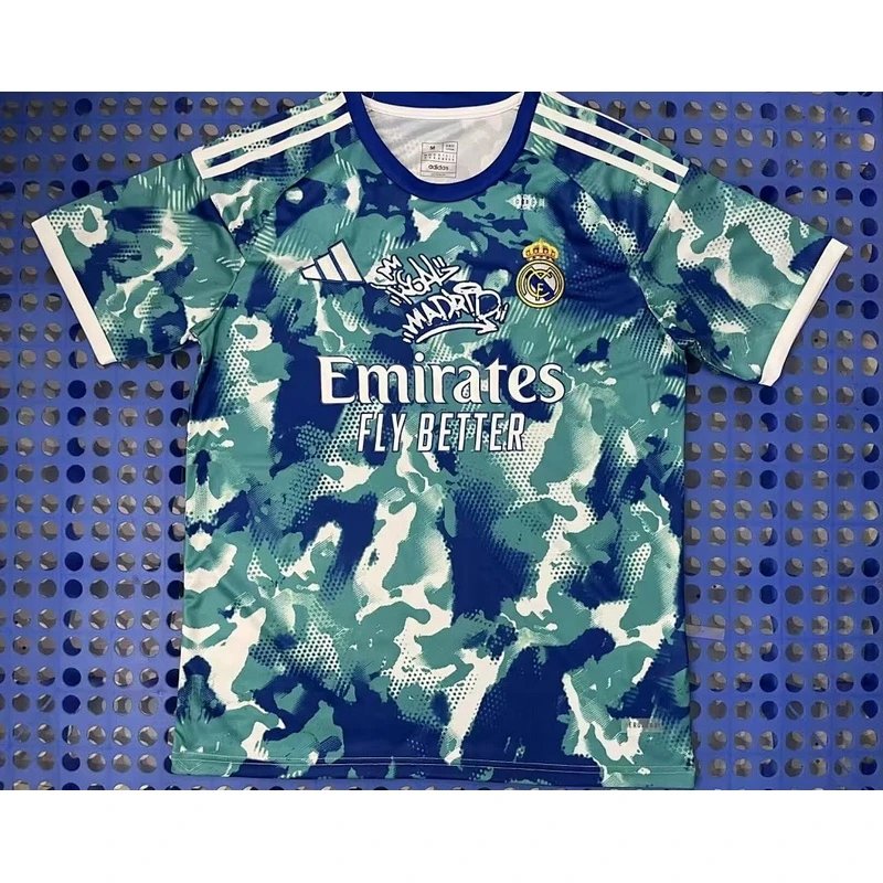 2025-2026 Real Madrid Blue Green Training Jersey - Style 30