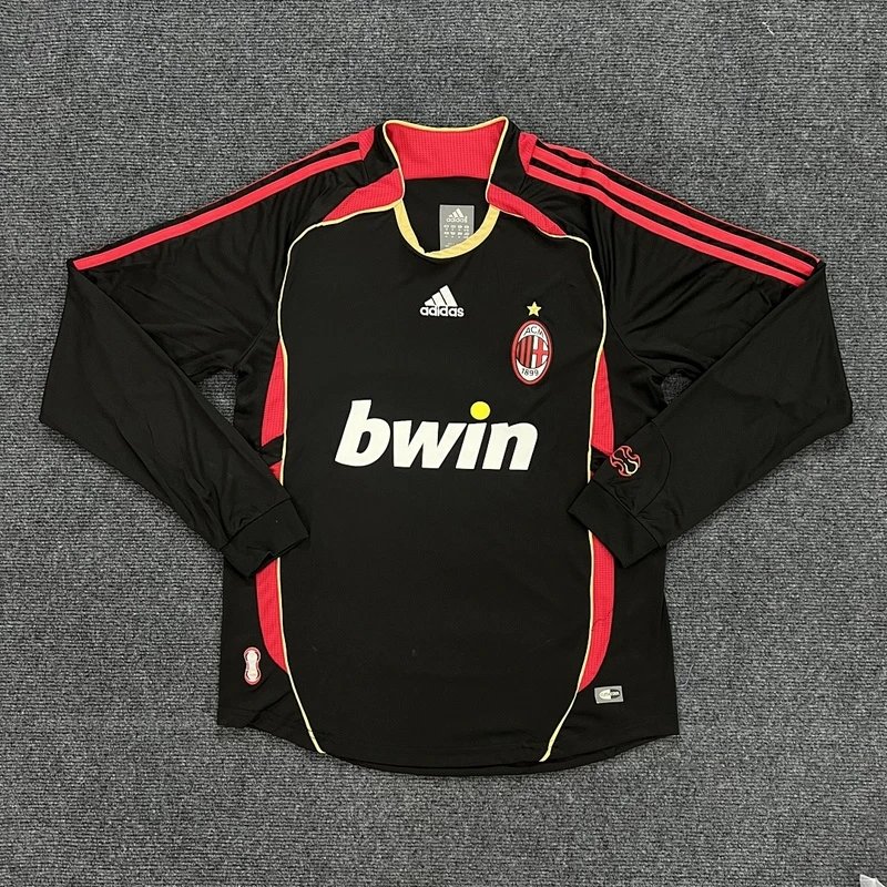 AC Milan 2006-07 Retro Long Sleeve Football Jersey - Style 5