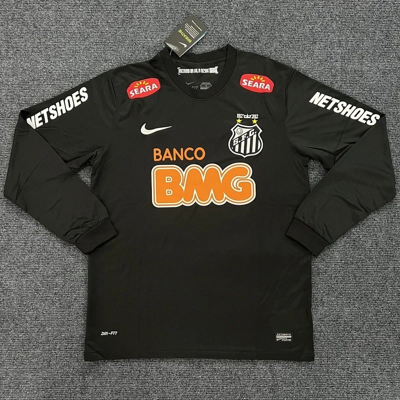 Santos Black Long-Sleeved Football Jersey - Style 31