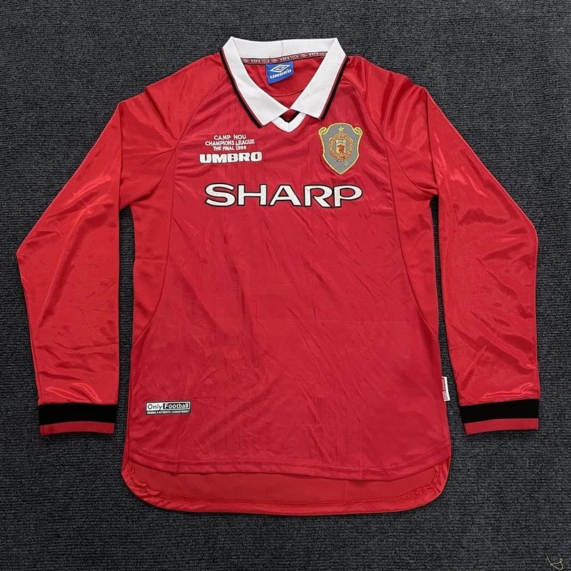 1999-2000 Manchester United Home Long-Sleeve Red Jersey - Style 29