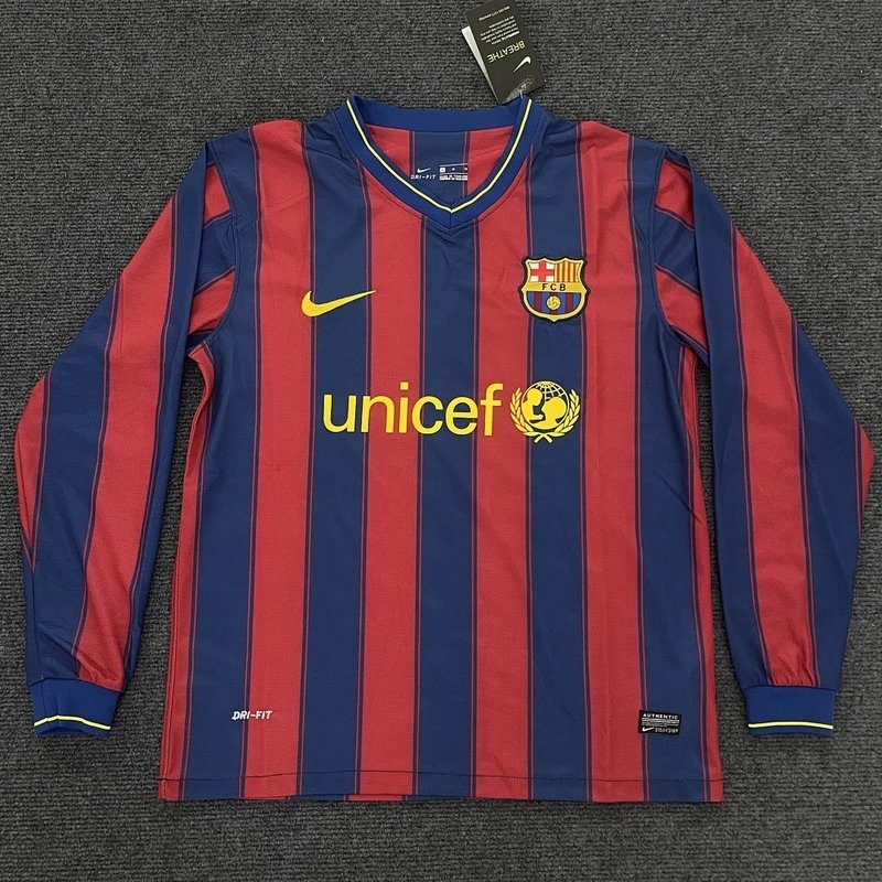 2009-10 Barcelona Home Long Sleeve Jersey - Style 23