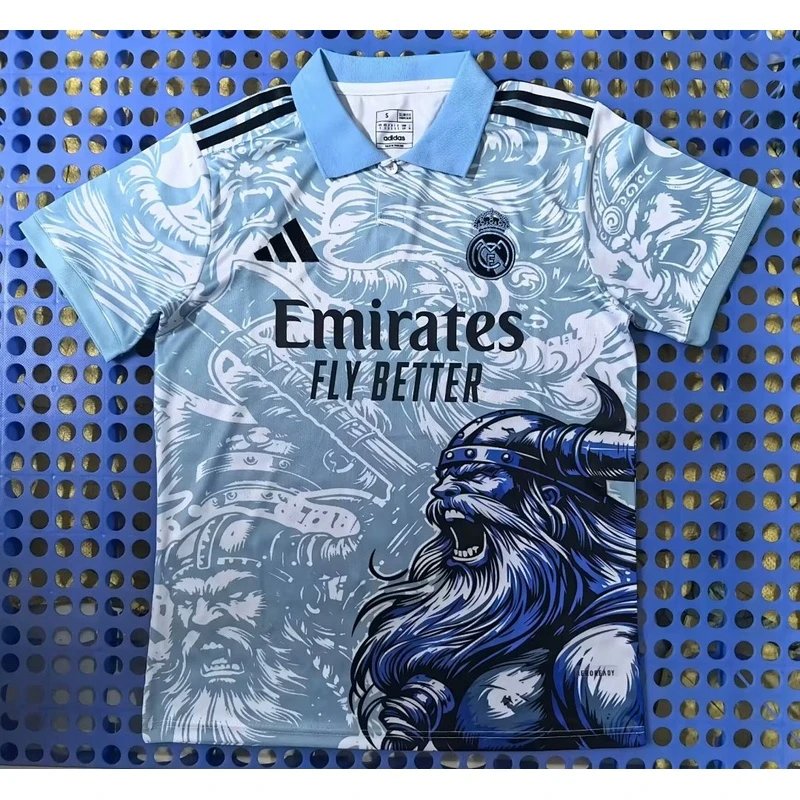 2025-2026 Real Madrid Lake Blue Polo - Style 25