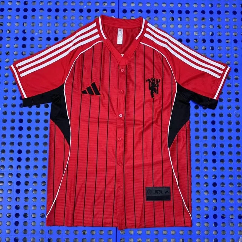 2025-2026 Manchester United Red Baseball Jersey - Style 21