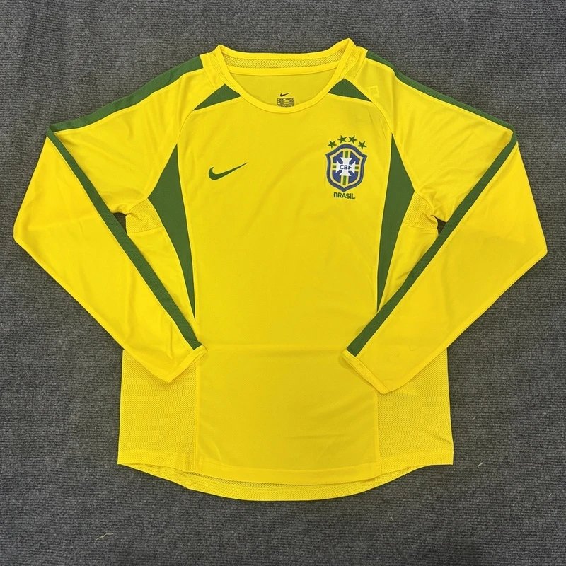 2002 Brazil Home Long Sleeve Jersey - Style 35