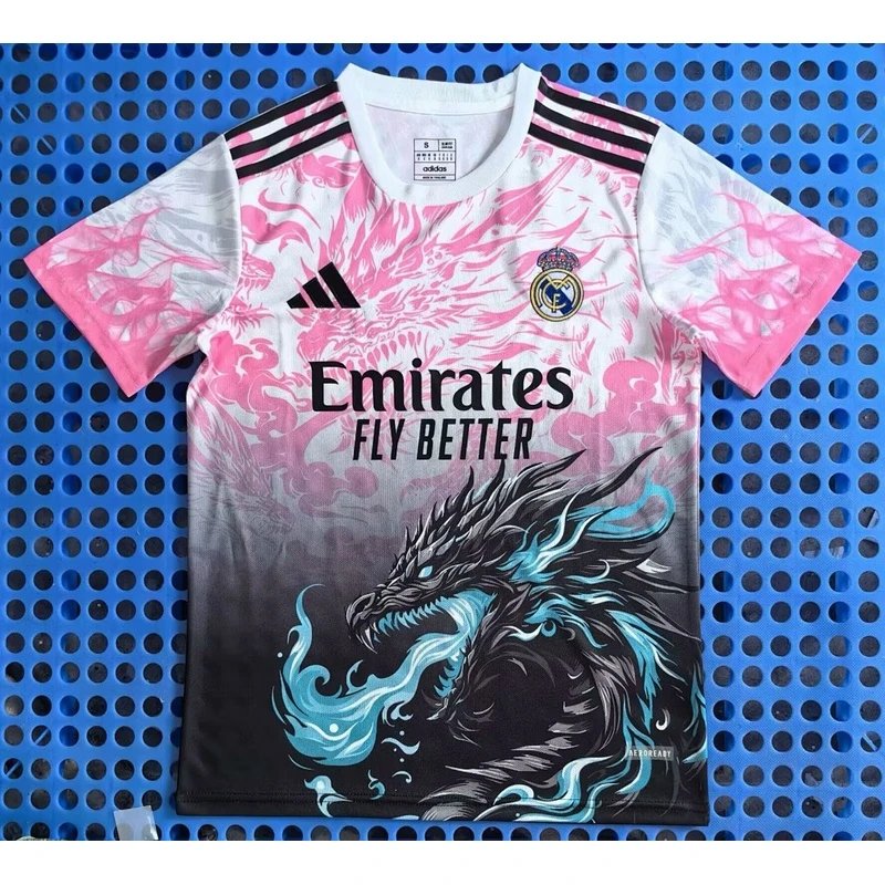 2025-2026 Real Madrid gradient pink black dragon jersey - Style 24