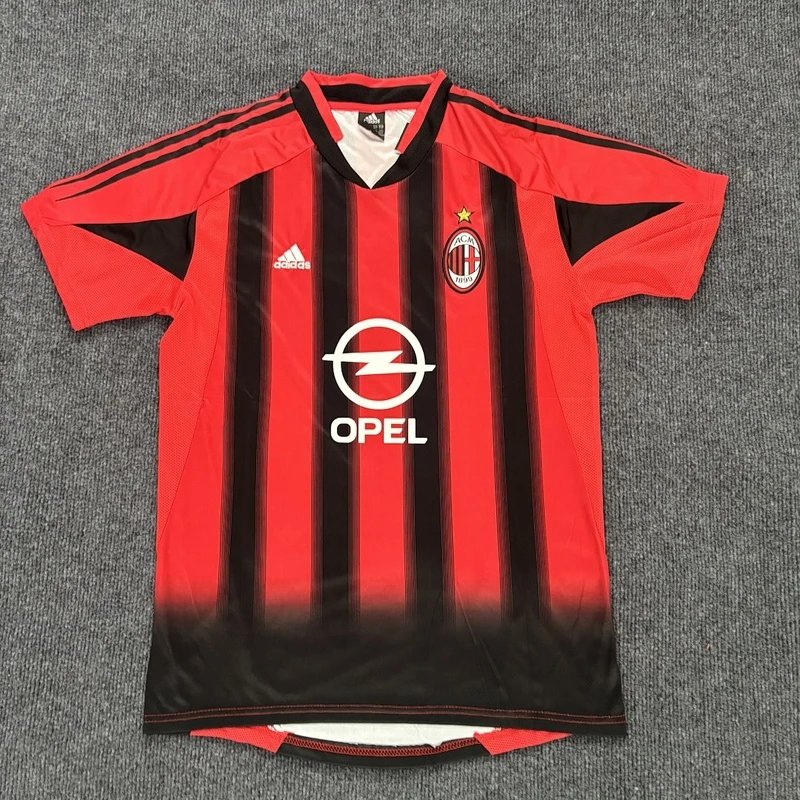 AC Milan home red black striped jersey - Style 4