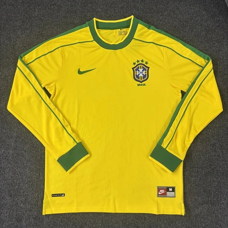 1998 Brazil Home Long-Sleeve Jersey - Style 31