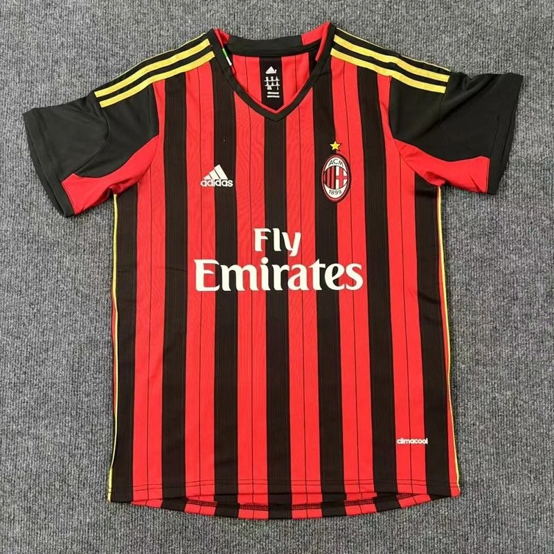 AC home red black striped jersey - Style 17