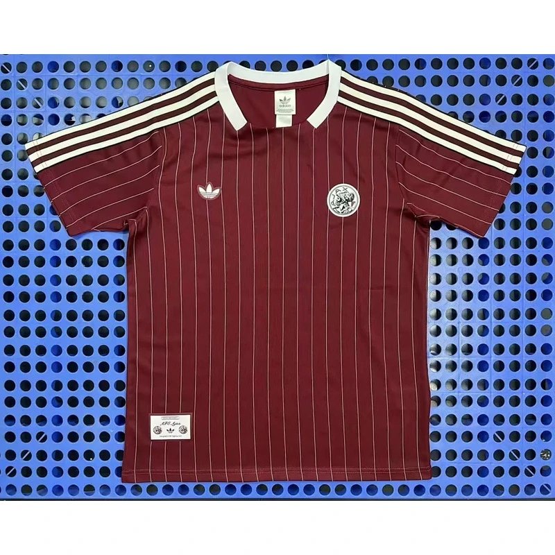 2025-2026 Ajax retro maroon pinstripe jersey - Style 9