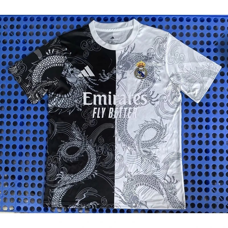 Real Madrid Black and White Special Edition Football Jersey - Style 24