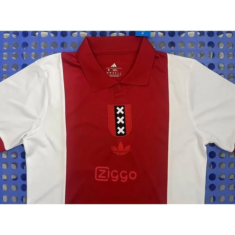 2025-2026 Ajax 125th Anniversary Edition, Red and White, Adidas, Polo Shirt - Style 6