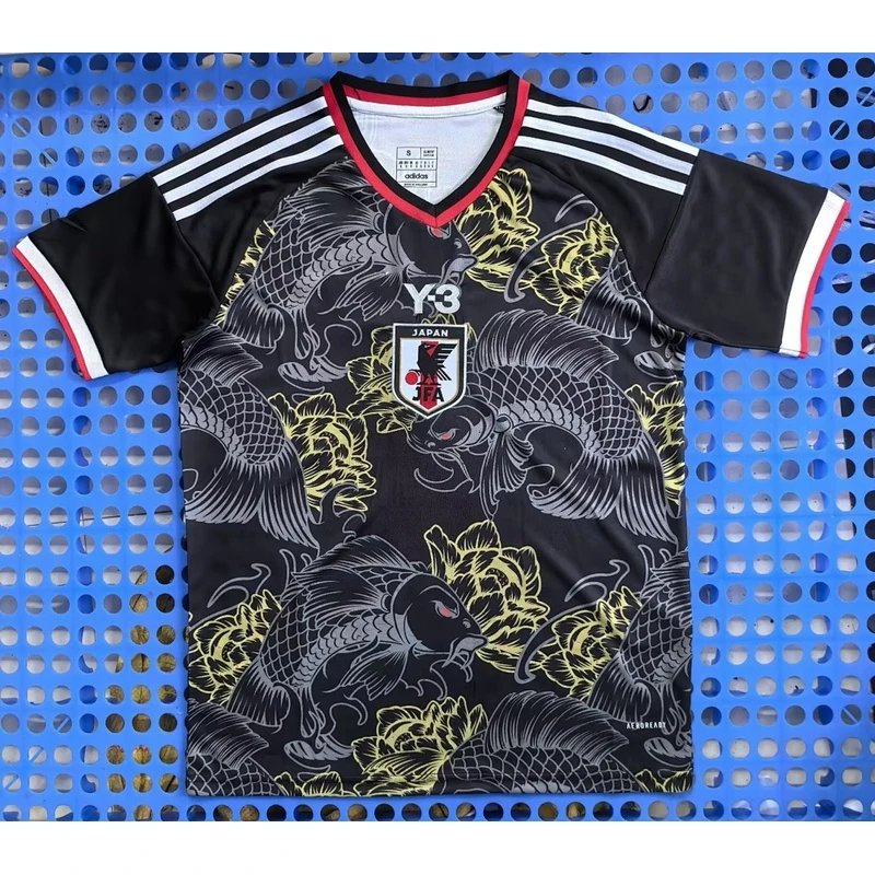 Y3 Japan Black Koi Fish Football Jersey - Style 12