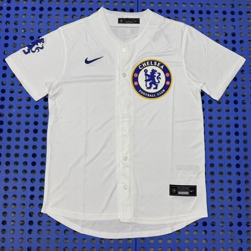 2025-2026 Chelsea Football Club White Baseball Jersey - Style 10