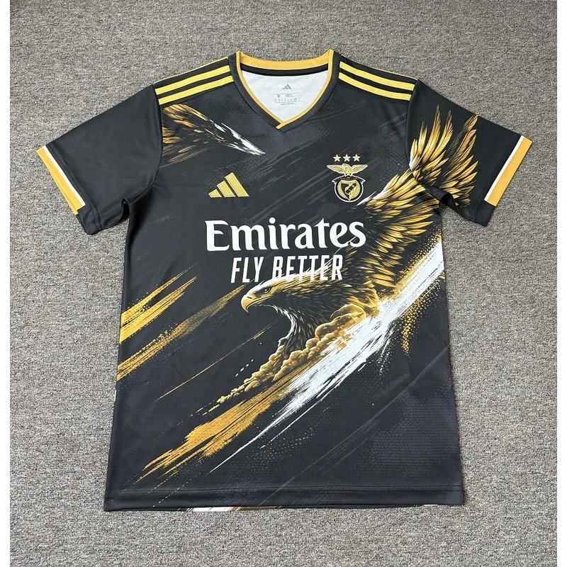 Benfica Special Edition Black and Gold Football Jersey - Style 2