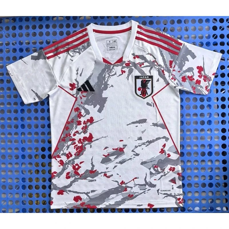 Japan cherry blossom themed white football jersey - Style 13