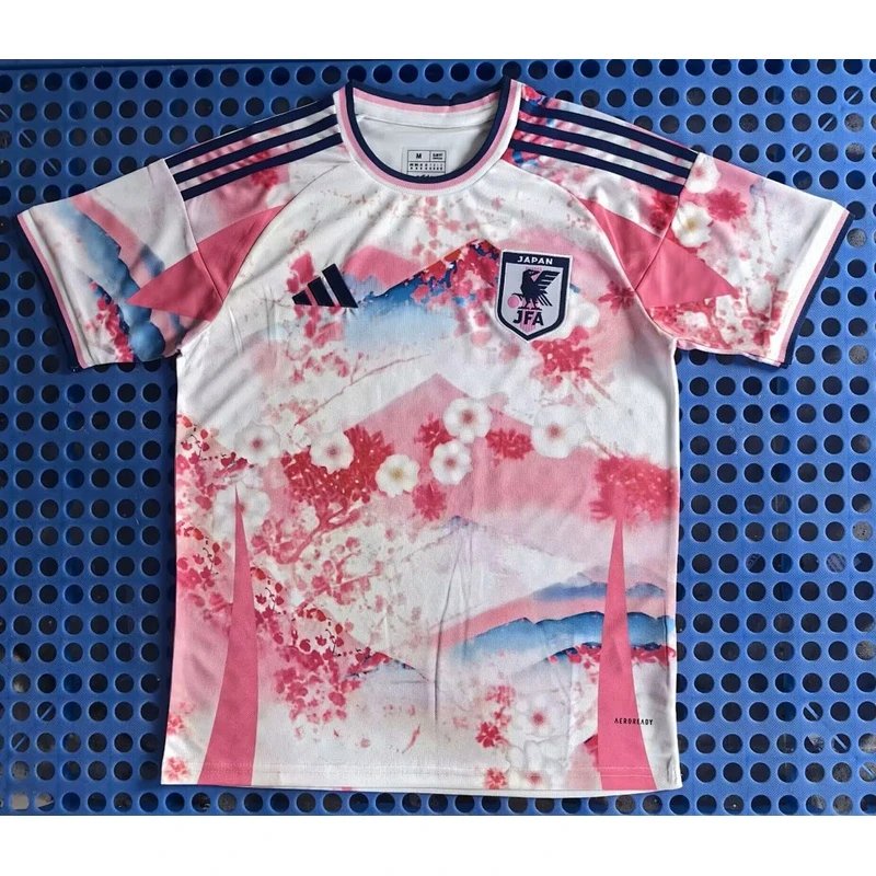 Japan Cherry Blossom Pink and White Football Jersey - Style 14