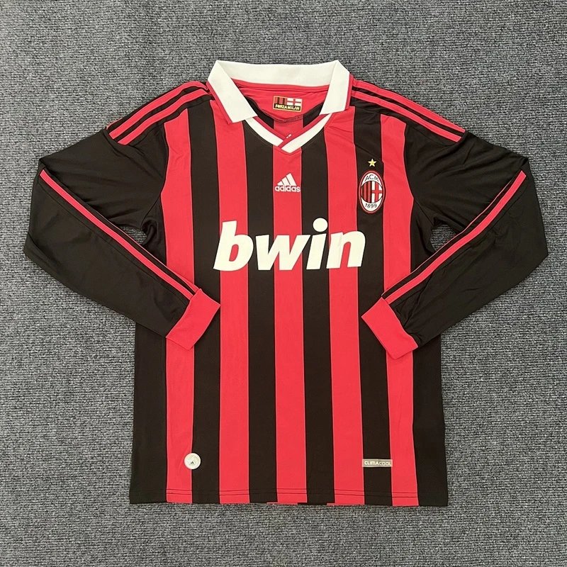 2009-10 AC Milan Home Long Sleeve Jersey - Style 13