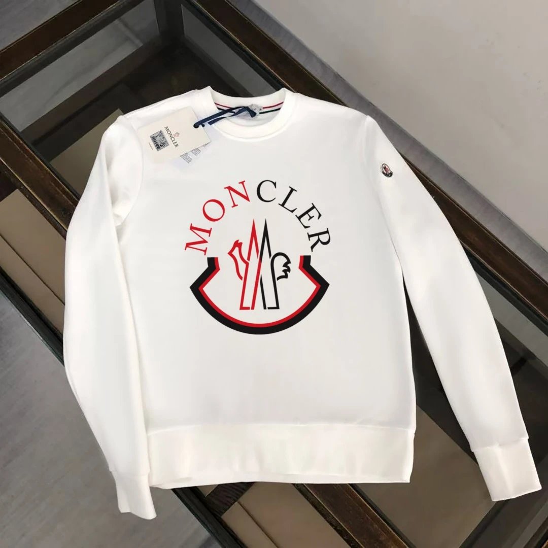 🚂【现货当天物流🚄高板】蒙口MONCLER经典款全棉加厚320g休闲圆领卫衣男女一比一同款扫码芯片过验版本 纯棉毛圈设计,300克足重量