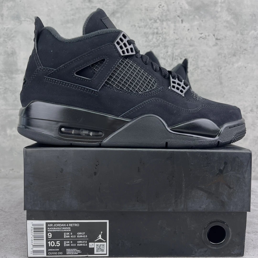 ￥519【GX Batch 】Jordan 4 Retro Black Cat (2020) CU1110-010