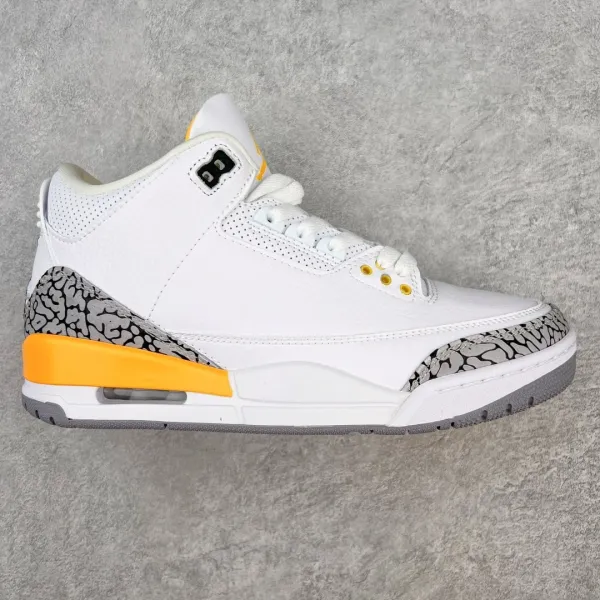 Air Jordan 3 White Cement Orange Sneakers - 1