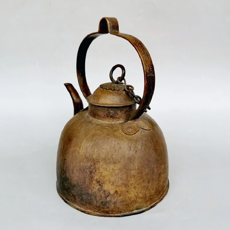 一拍堂清代老铜壶古玩摆件真品古董铜器壶纯铜煮水茶壶全手工黄铜