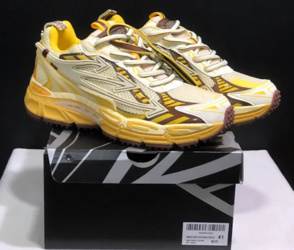 Off-White Diagonal Arrow Pink Silver Running Shoes - 12