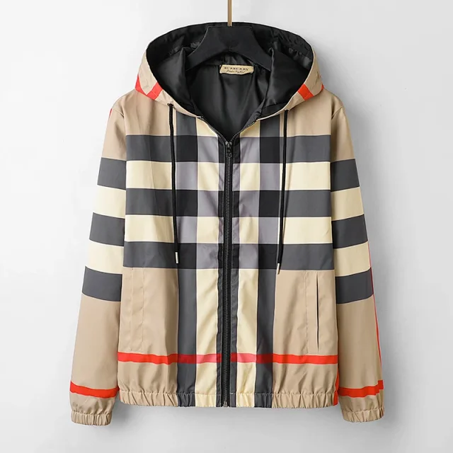 Burberry Jackets Reversible hooded zip-up check jacket product detail image 9