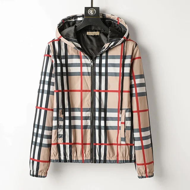 Burberry Jackets Reversible hooded zip-up check jacket product detail image 3