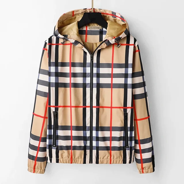 Burberry Jackets Reversible hooded zip-up check jacket product detail image 8