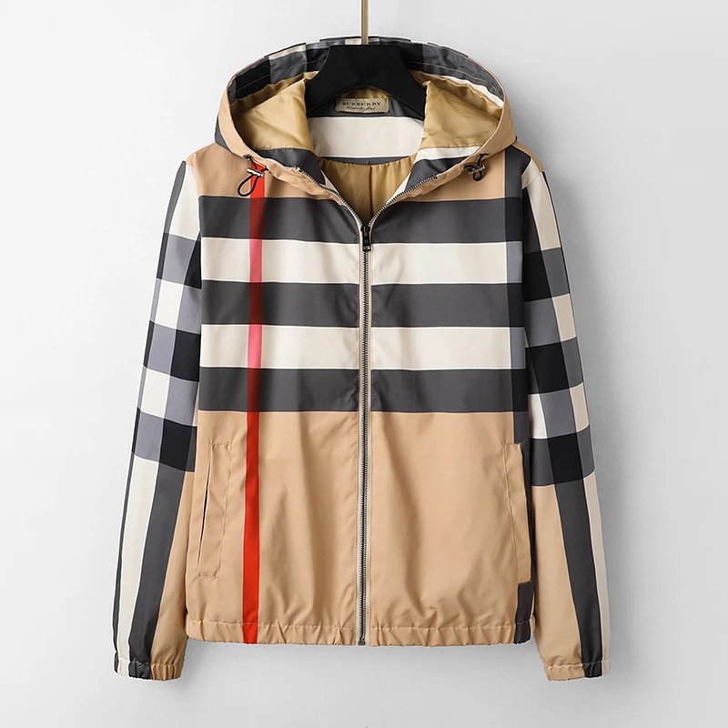 Burberry Jackets Reversible hooded zip-up check jacket — 8