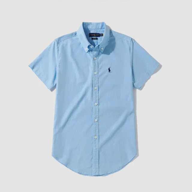 Ralph Lauren Shirts Short-sleeve button-down shirt with embroidered pony logo product detail image 4