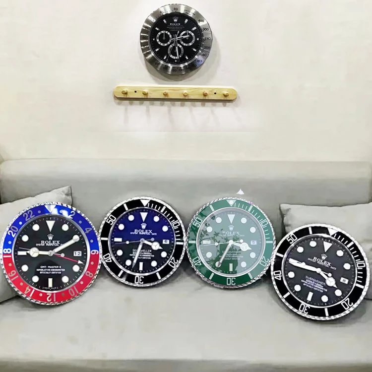 [Wall Clock] Rolex SUB Water Ghost GMT Greenwich Wall Clock Ultra quiet Walking Sweep Second Internet Celebrity Clock Deep Sea King
