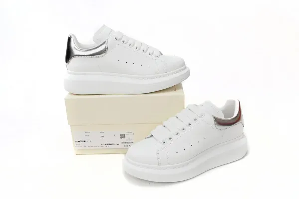 Alexander McQueen Oversized Sneakers White with Silver Heel Tab Sneakers - 1