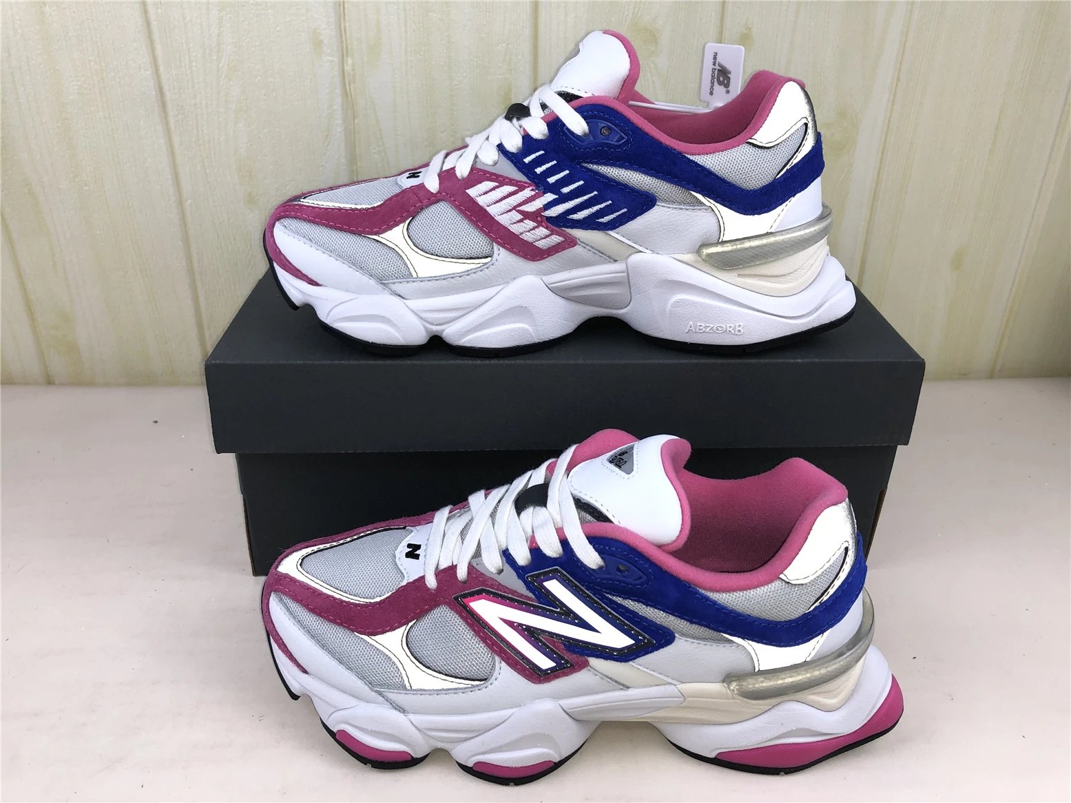 New Balance 9060 Pink and Blue Chunky Sneakers - 1