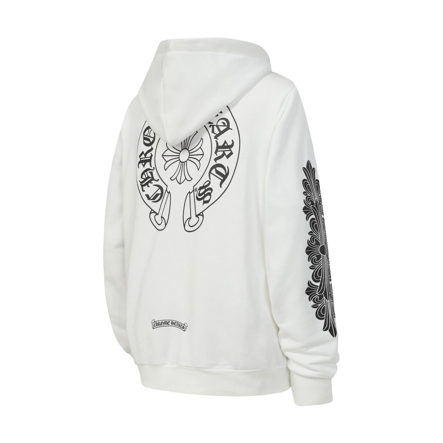 Chrome Hearts Floral Sleeve Zip-Up Hoodie Black - 14