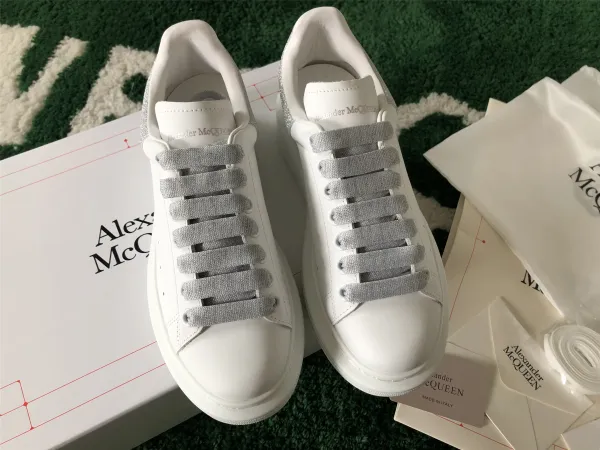 Alexander McQueen Oversized Sneakers White with Holographic Heel Tab Sneakers - 18
