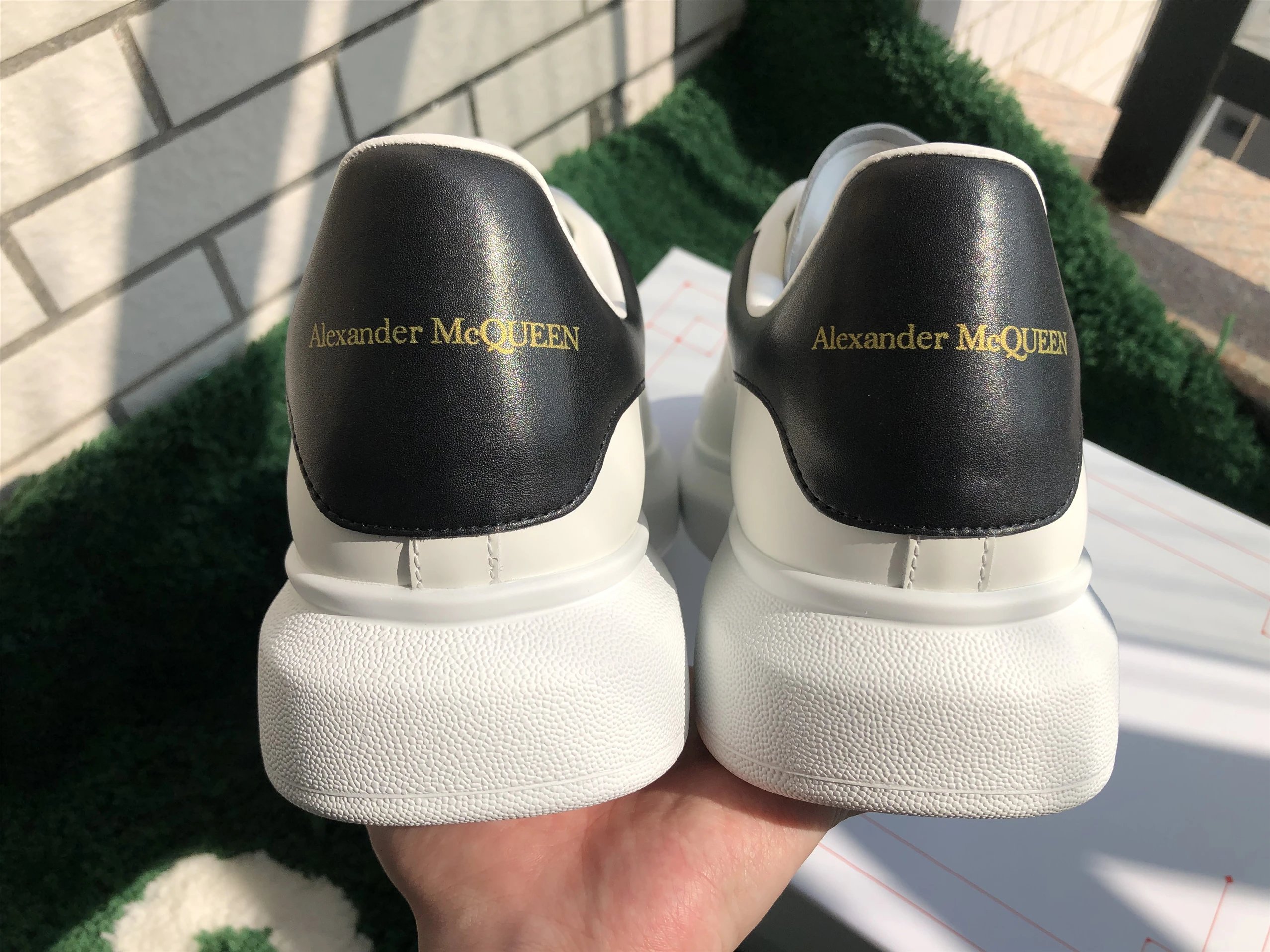 Alexander McQueen Oversized Sneakers White with Holographic Heel Tab Sneakers - 11