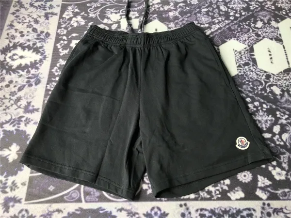 Moncler Logo Patch Black Sport Shorts - 1