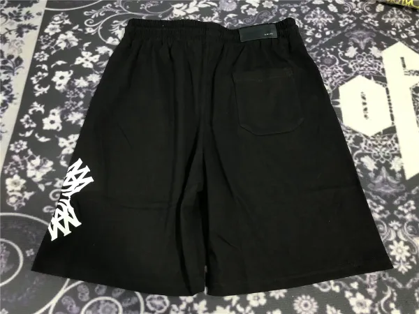 Amiri Graffiti Logo Black Drawstring Shorts - 6