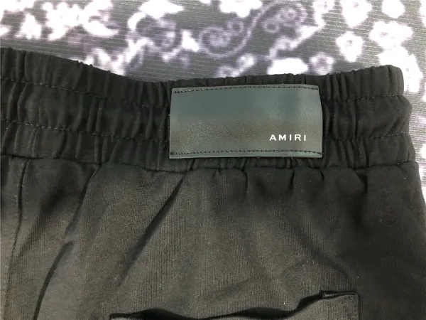 Amiri Graffiti Logo Black Drawstring Shorts - 7