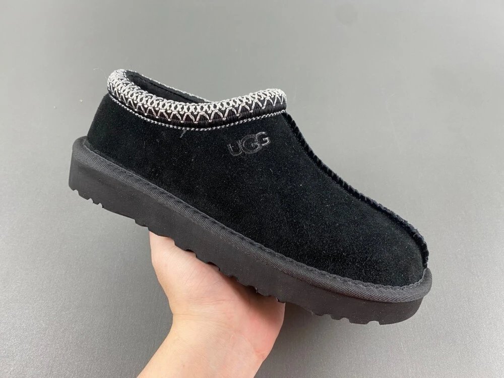UGG Tasman Black Suede Slip-On Slippers - 1