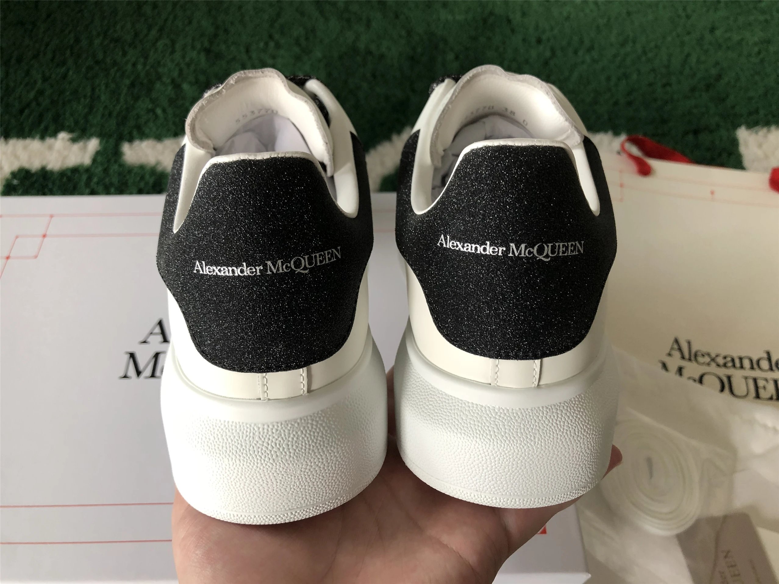 Alexander McQueen Oversized Sneakers White with Holographic Heel Tab Sneakers - 31