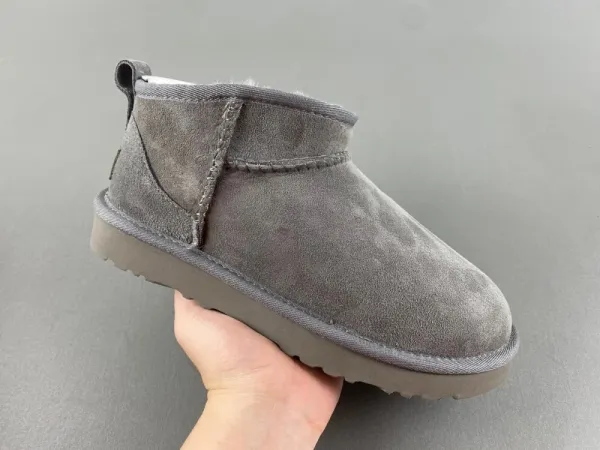 UGG Classic Mini II Gray Suede Snow Boots - 1